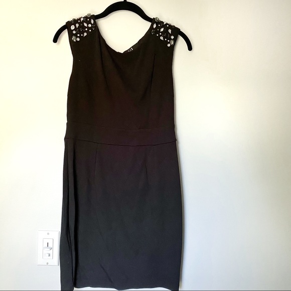 Dresses & Skirts - Black Dress Sleeveless Mini Rhinestone Shoulders